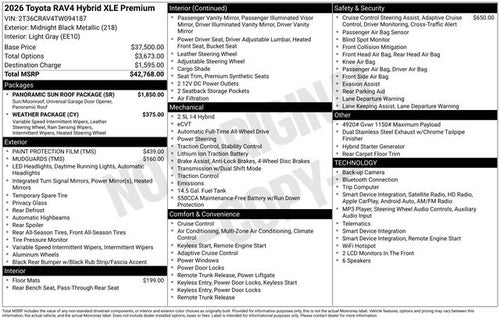 2026 Toyota RAV4 XLE Premium