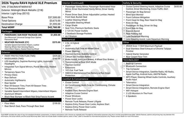 2026 Toyota RAV4 XLE Premium