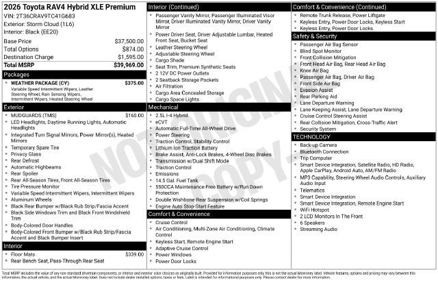 2026 Toyota RAV4 XLE Premium