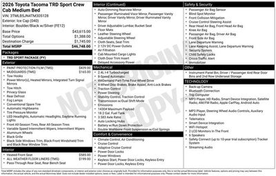 2026 Toyota Tacoma TRD Sport