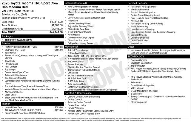 2026 Toyota Tacoma TRD Sport