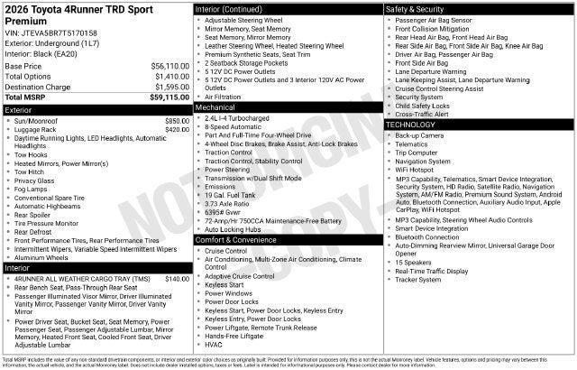 2026 Toyota 4Runner TRD Sport Premium