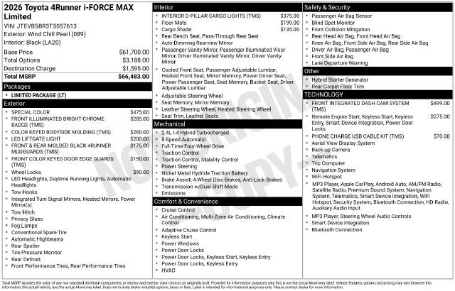 2026 Toyota 4Runner i-FORCE MAX Limited i-FORCE MAX