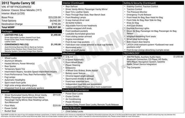 2012 Toyota Camry Base