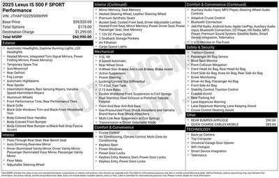 2025 Lexus IS IS 500 F SPORT Performance