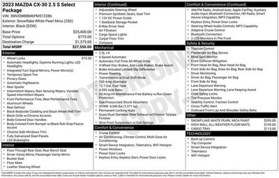 2023 Mazda Mazda CX-30 2.5 S Select Package