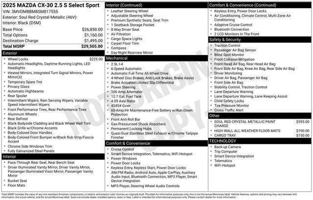 2025 Mazda Mazda CX-30 2.5 S Select Sport