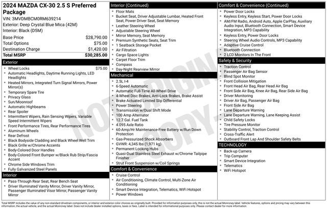 2024 Mazda Mazda CX-30 2.5 S Preferred Package