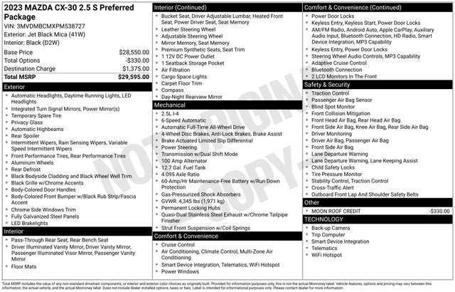 2023 Mazda Mazda CX-30 2.5 S Preferred Package