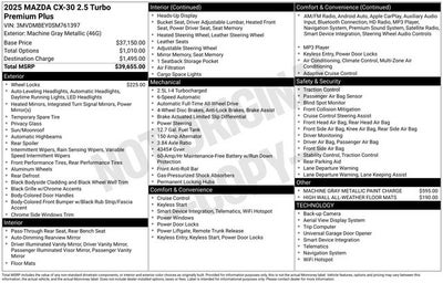 2025 Mazda Mazda CX-30 2.5 Turbo Premium Plus Package w/Premium Plus Package
