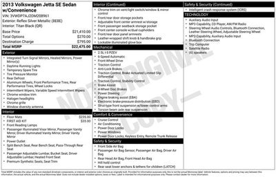 2013 Volkswagen Jetta 2.5L SE Convenience