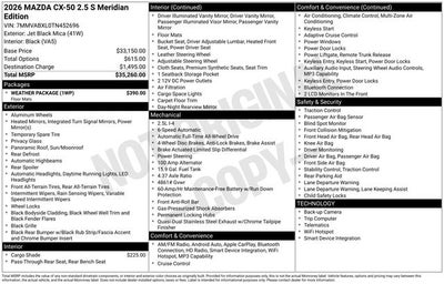 2026 Mazda Mazda CX-50 2.5 S Meridian Edition