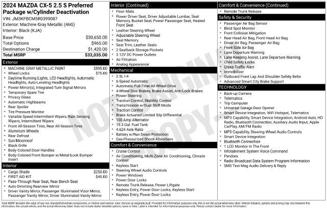 2024 Mazda Mazda CX-5 2.5 S Preferred Package