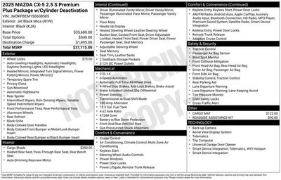 2025 Mazda Mazda CX-5 2.5 S Premium Plus Package