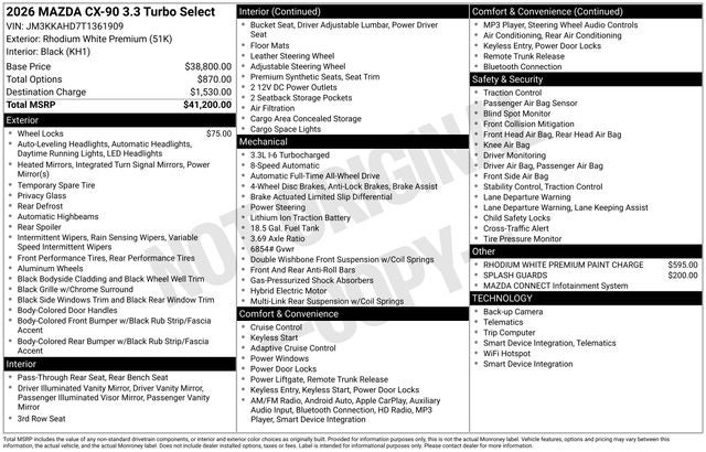 2026 Mazda Mazda CX-90 3.3 Turbo Select