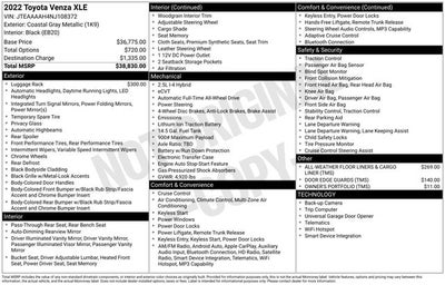 2022 Toyota Venza XLE
