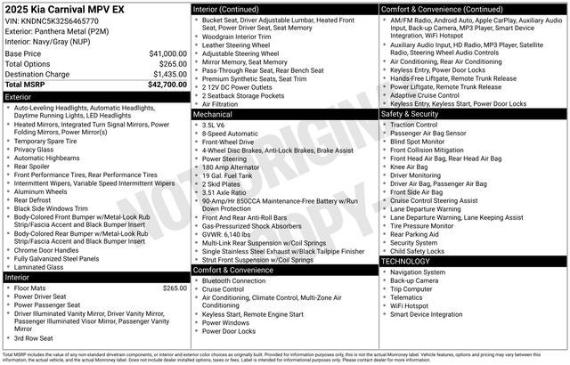 2025 Kia Carnival EX