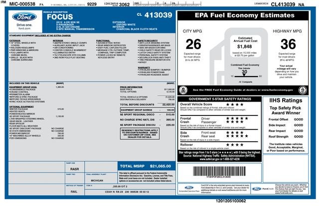 2012 Ford Focus SE