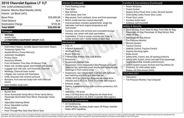 2010 Chevrolet Equinox LT 1LT