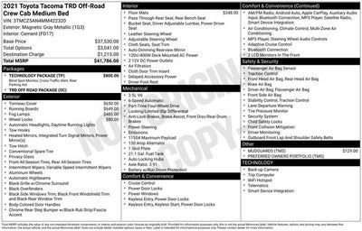 2021 Toyota Tacoma TRD Off-Road V6