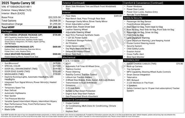 2025 Toyota Camry SE AWD