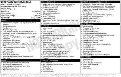 2023 Toyota Camry Hybrid XLE