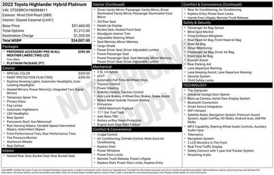 2022 Toyota Highlander Hybrid Platinum