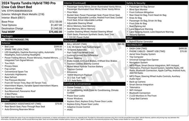 2024 Toyota Tundra Hybrid TRD Pro