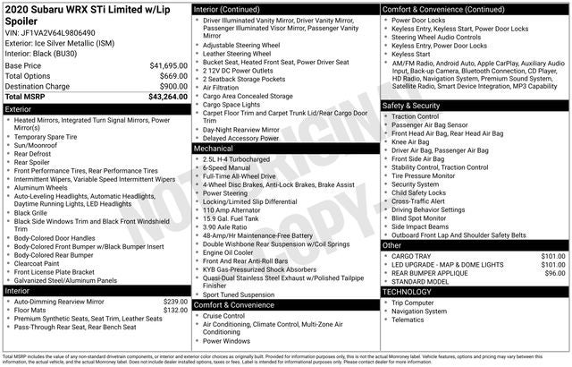 2020 Subaru WRX STi Limited