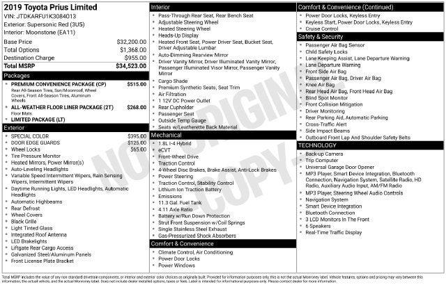 2019 Toyota Prius Limited