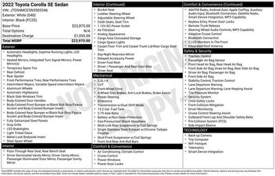 2022 Toyota Corolla SE