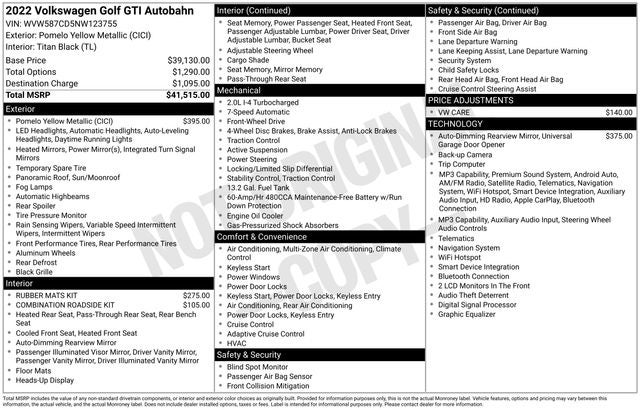 2022 Volkswagen Golf GTI Autobahn