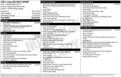 2021 Lexus NX 300 F Sport