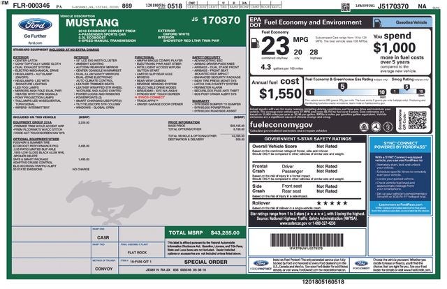 2018 Ford Mustang EcoBoost Premium