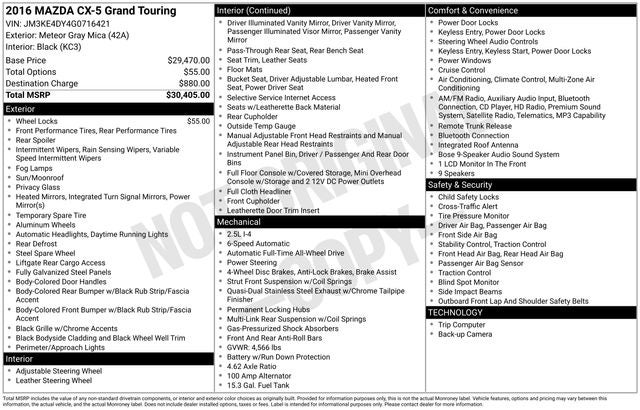 2016 Mazda Mazda CX-5 Grand Touring