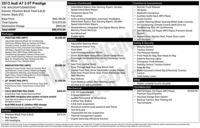 2013 Audi A7 3.0T Prestige quattro