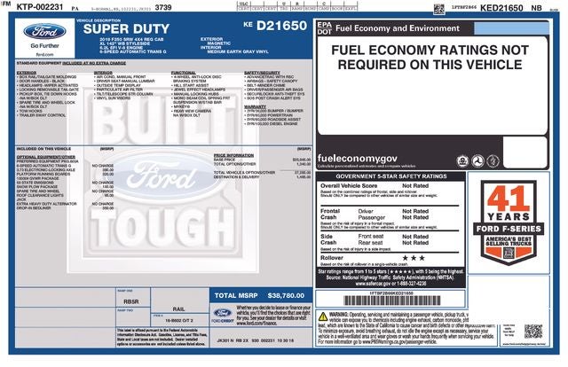 2019 Ford F-250SD XL 8 ft
