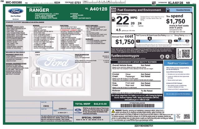 2019 Ford Ranger Lariat