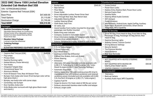 2022 GMC Sierra 1500 Limited Elevation