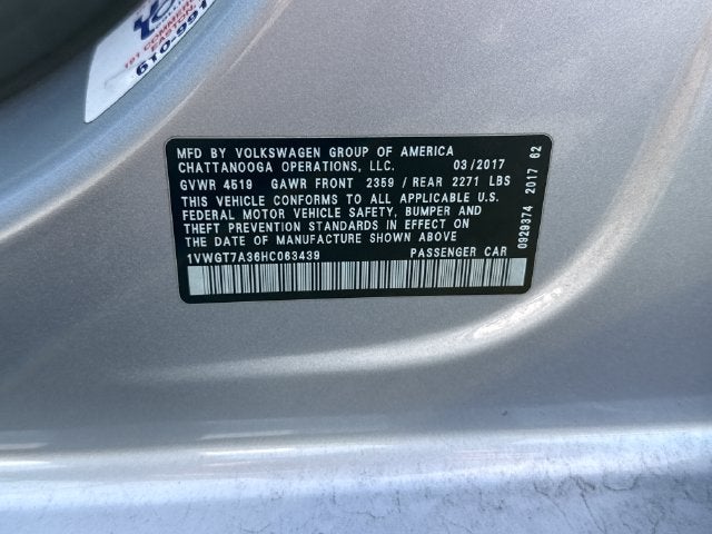 2017 Volkswagen Passat 1.8T SE w/Technology