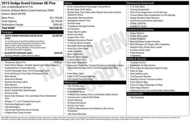 2015 Dodge Grand Caravan SE Plus