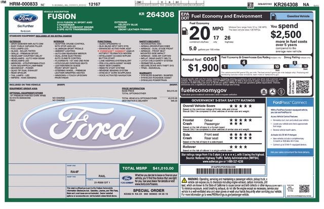 2019 Ford Fusion Sport