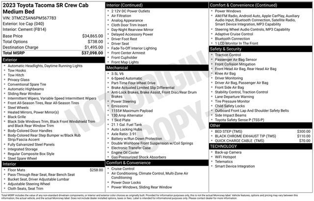 2023 Toyota Tacoma SR V6