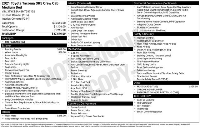 2021 Toyota Tacoma SR5 V6
