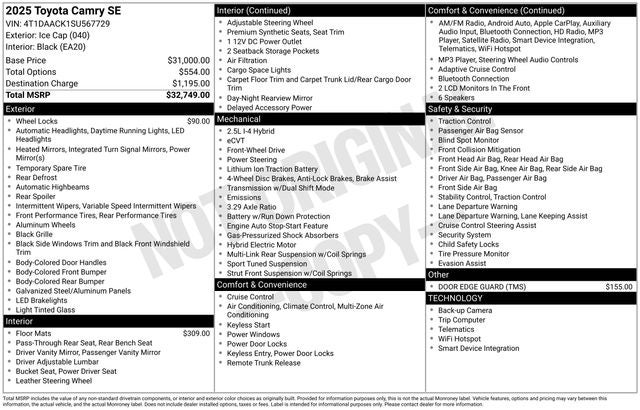 2025 Toyota Camry LE