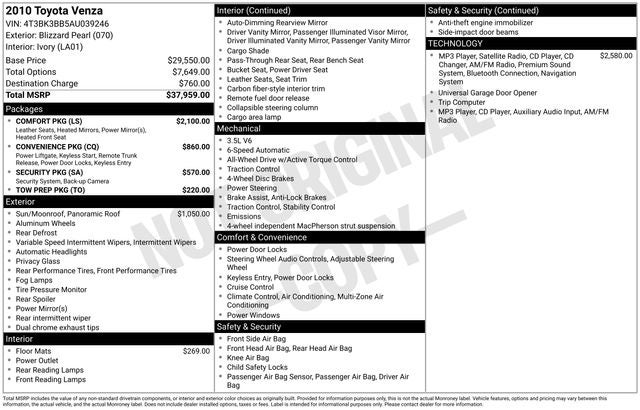 2010 Toyota Venza Base