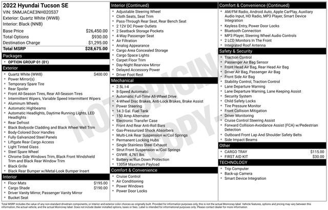 2022 Hyundai Tucson SE