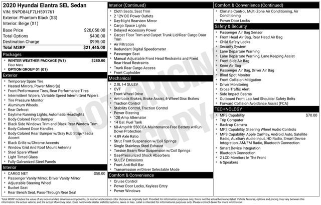 2020 Hyundai Elantra SEL
