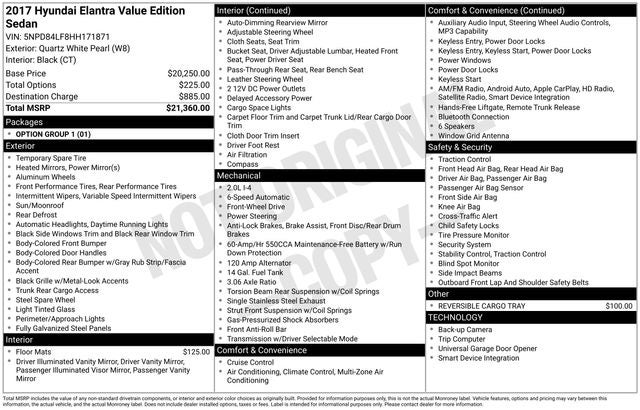 2017 Hyundai Elantra Value Edition