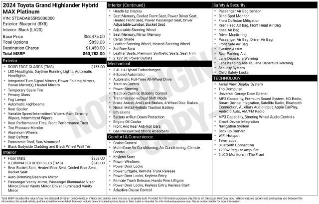 2024 Toyota Grand Highlander Hybrid MAX Platinum
